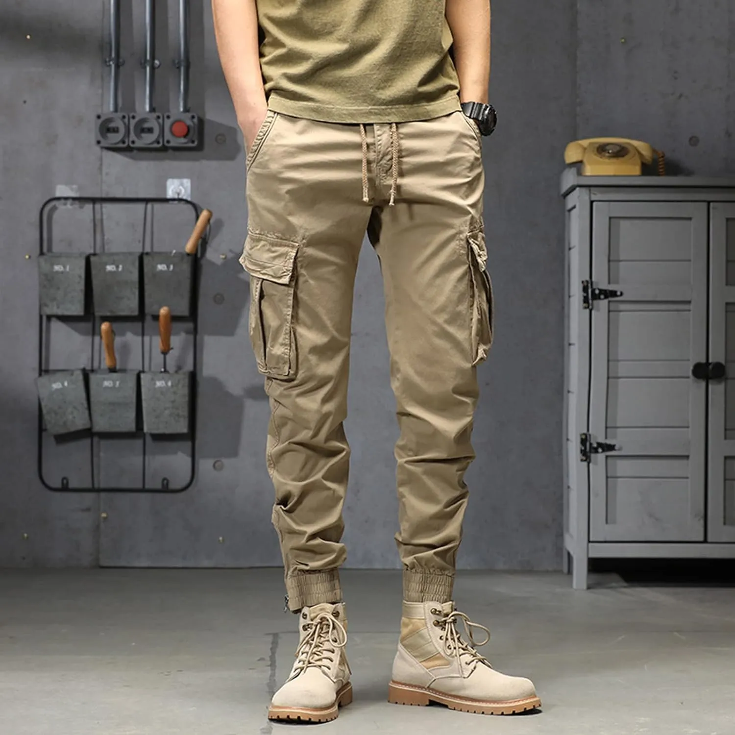 Cargo Sweatpants for Men Jogger Pants Athletic Chino Trousers Sweatpants Track Pants Men Man Casual Cargo Pants Solid