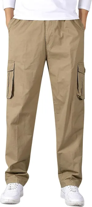 Cargo Sweatpants for Men Men's Drawstring Waist Zipper Hem Corduroy Cargo Pants with Pockets Men's Casual Drawstring