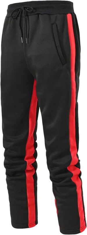 Cargo Trousers for Men Fleece Cargo Sweatpants Stretch Elastic Waist Jogger Sports Pants Drawstring Sports Trousers