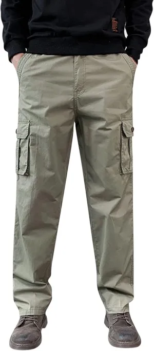 Cargo Trousers for Men Heavyweight Fleece Sweatpants with Pockets Men's Heavyweight Fleece Cargo Sweatpants Stretch