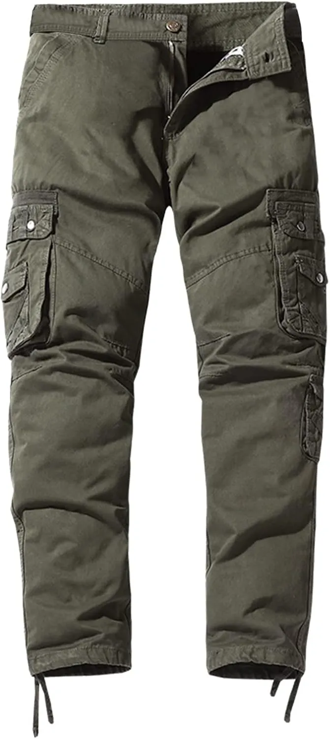 Cargo Trousers for Men Pockets Athletic Jogger Fitness Workout Gym Sweatpants Men's Cargo Pants with Pockets Cotton