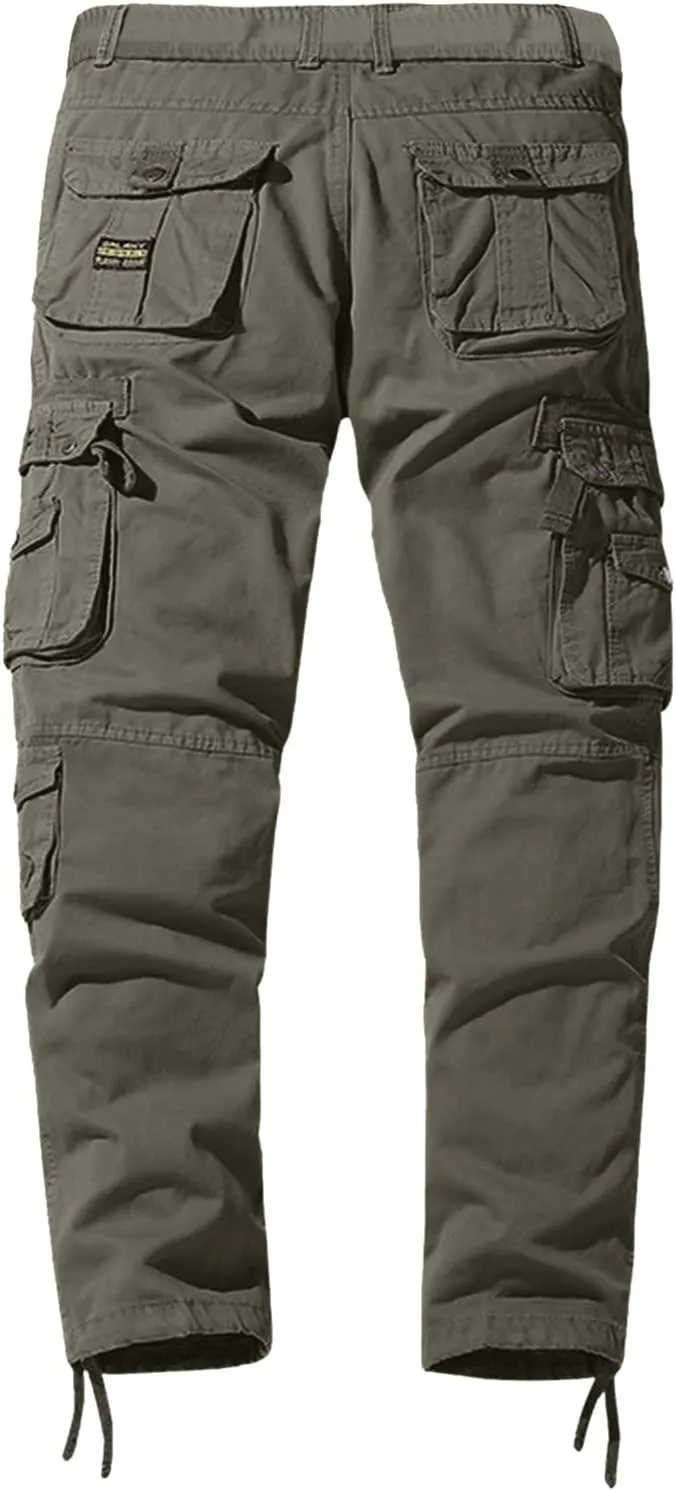 Cargo Trousers for Men Pockets Athletic Jogger Fitness Workout Gym Sweatpants Men's Cargo Pants with Pockets Cotton