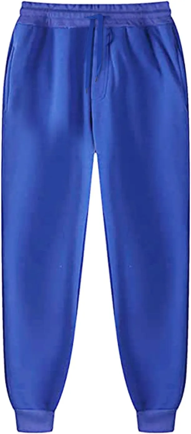 Casual Sweatpants for Men Mens Casual Hip Hop Pants Solid Color Track Cuff Workout Pants with Lightweight Sweatpants