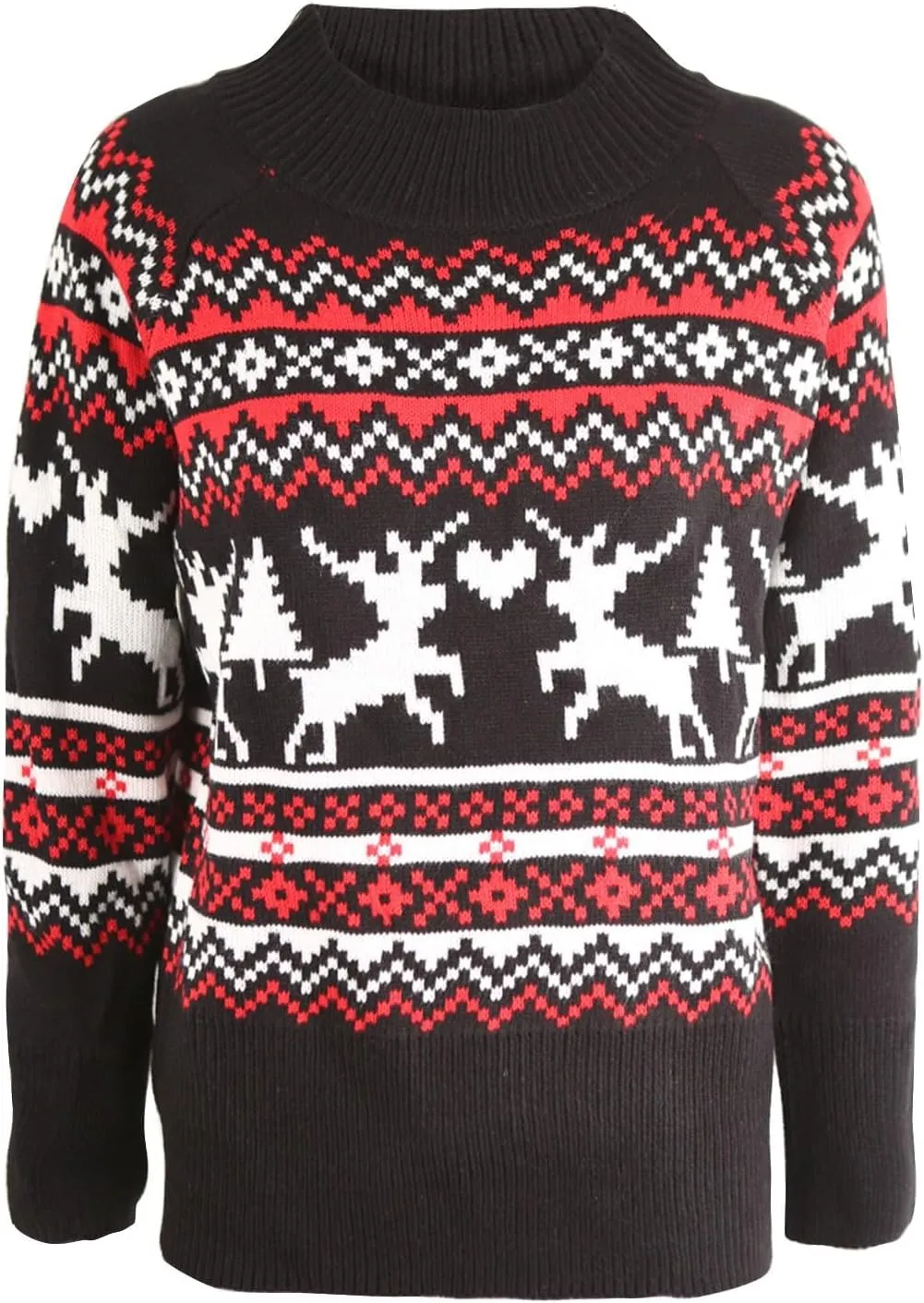 Christmas Sweaters for Women Xmas Reindeer Funny Ugly Sweater Long Sleeve Basic Cable Knit Sweaters Crewneck Cozy Top