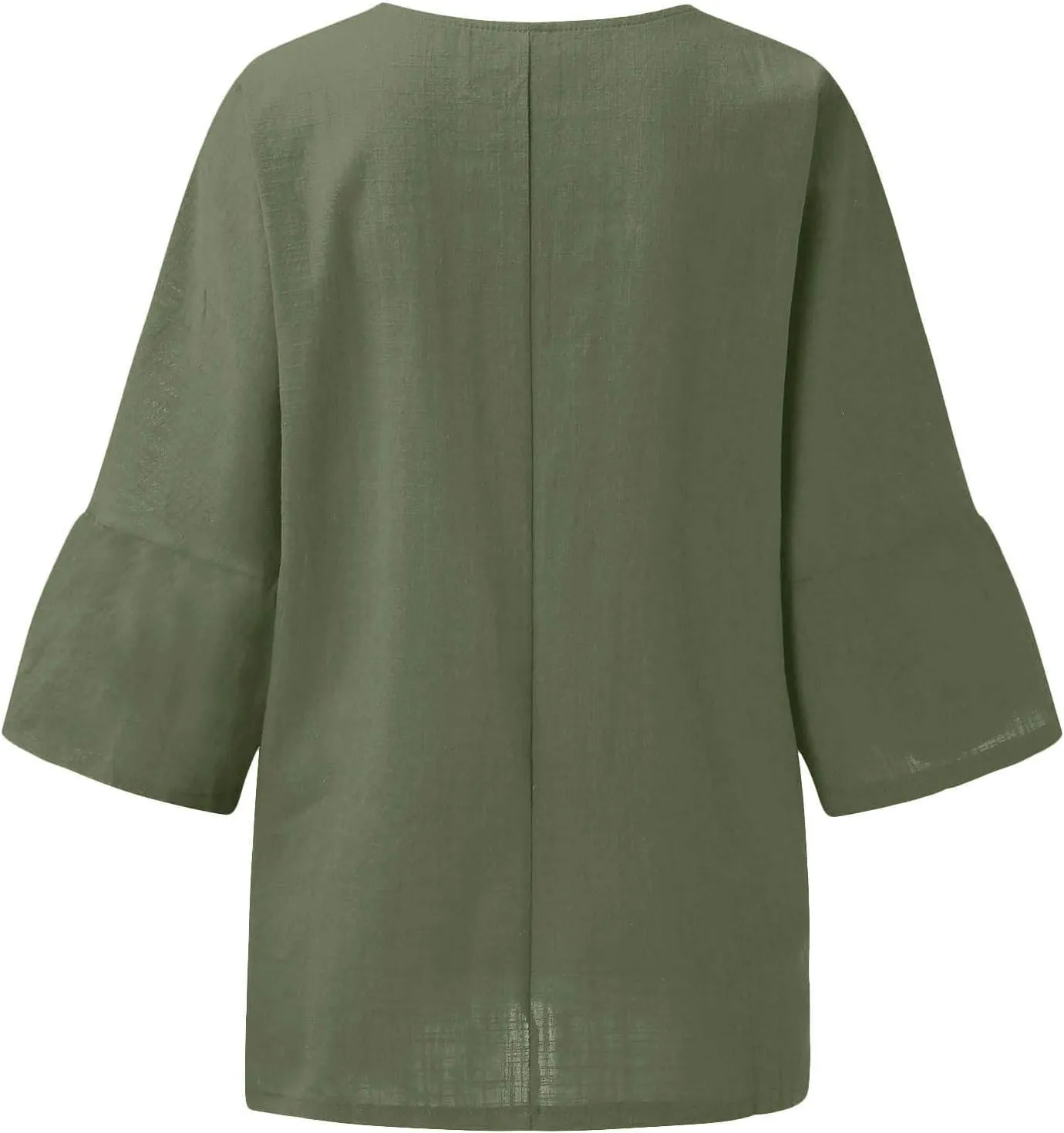 Crewneck Linen Tops for Women 2025 Summer Casual T Shirts Loose Short Sleeve Cotton and Linen Blouses Tee