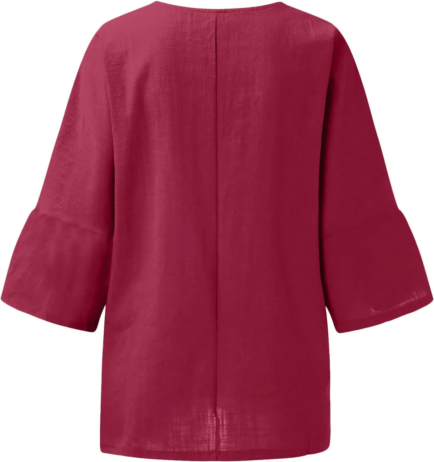 Crewneck Linen Tops for Women 2025 Summer Casual T Shirts Loose Short Sleeve Cotton and Linen Blouses Tee