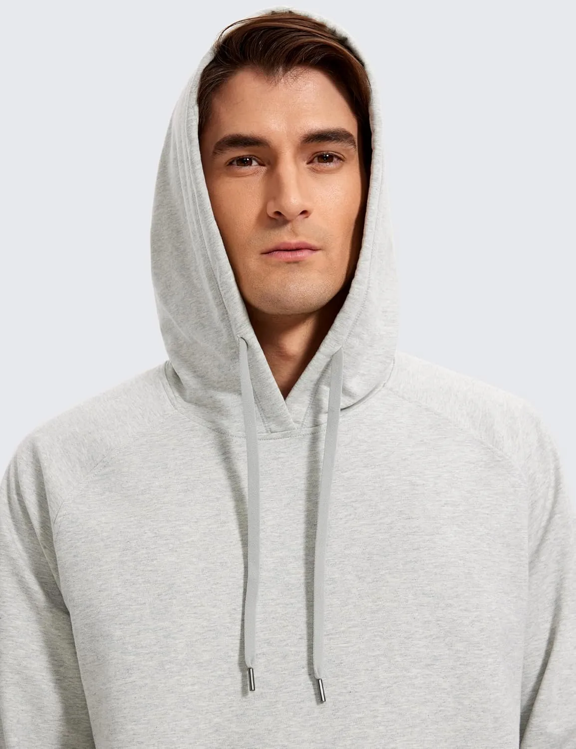 CRZ YOGA Hoodies for Men French Terry Hooded Sweatshirts Workout Athletic Casual Pullover Tops with Pocket