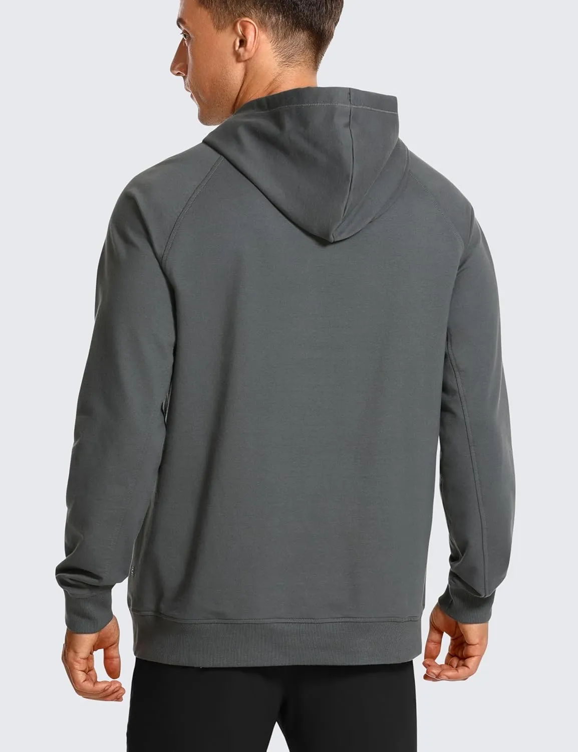 CRZ YOGA Hoodies for Men French Terry Hooded Sweatshirts Workout Athletic Casual Pullover Tops with Pocket