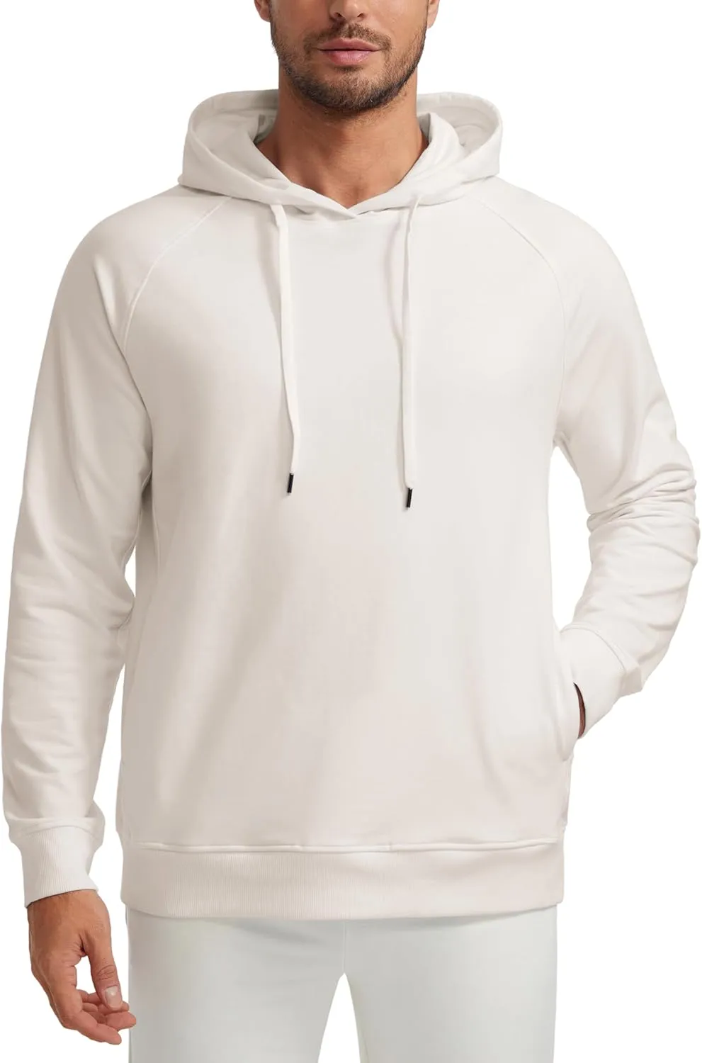 CRZ YOGA Hoodies for Men French Terry Hooded Sweatshirts Workout Athletic Casual Pullover Tops with Pocket