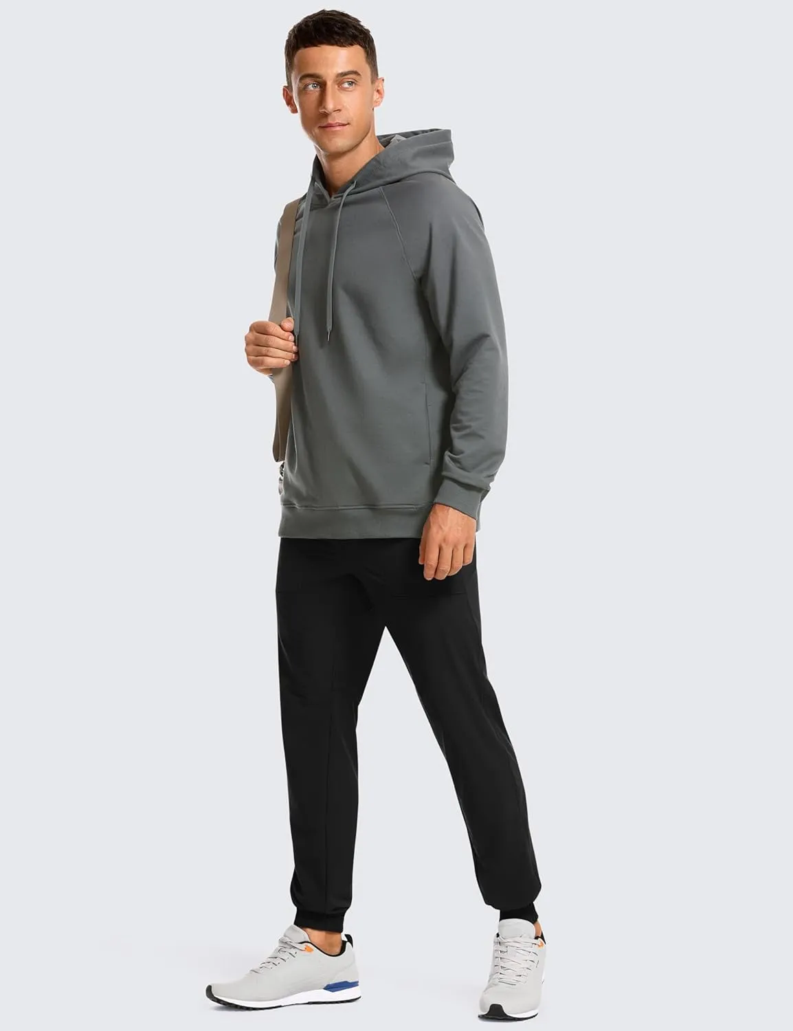 CRZ YOGA Hoodies for Men French Terry Hooded Sweatshirts Workout Athletic Casual Pullover Tops with Pocket