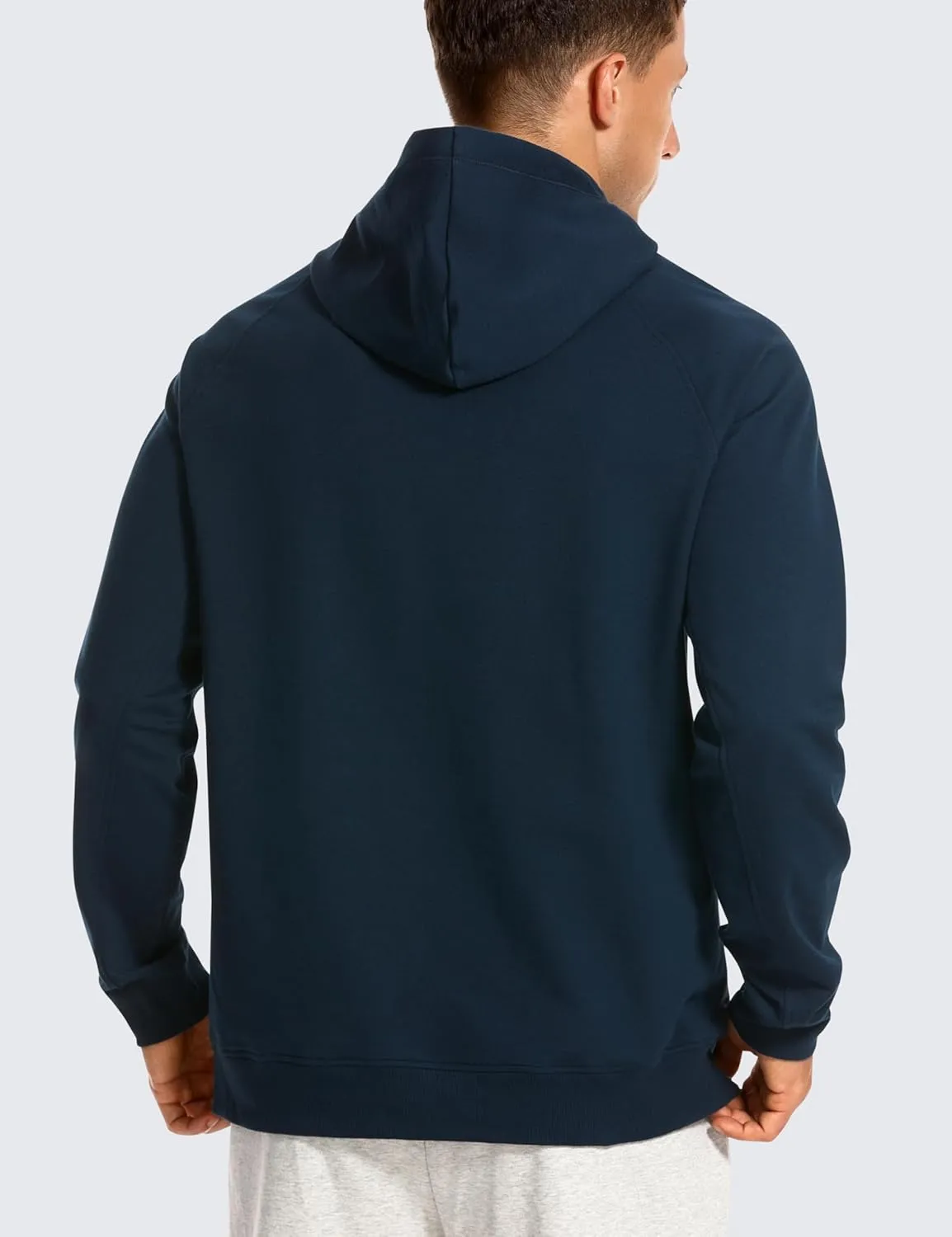 CRZ YOGA Hoodies for Men French Terry Hooded Sweatshirts Workout Athletic Casual Pullover Tops with Pocket