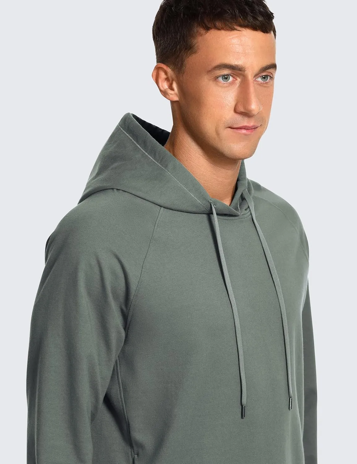 CRZ YOGA Hoodies for Men French Terry Hooded Sweatshirts Workout Athletic Casual Pullover Tops with Pocket