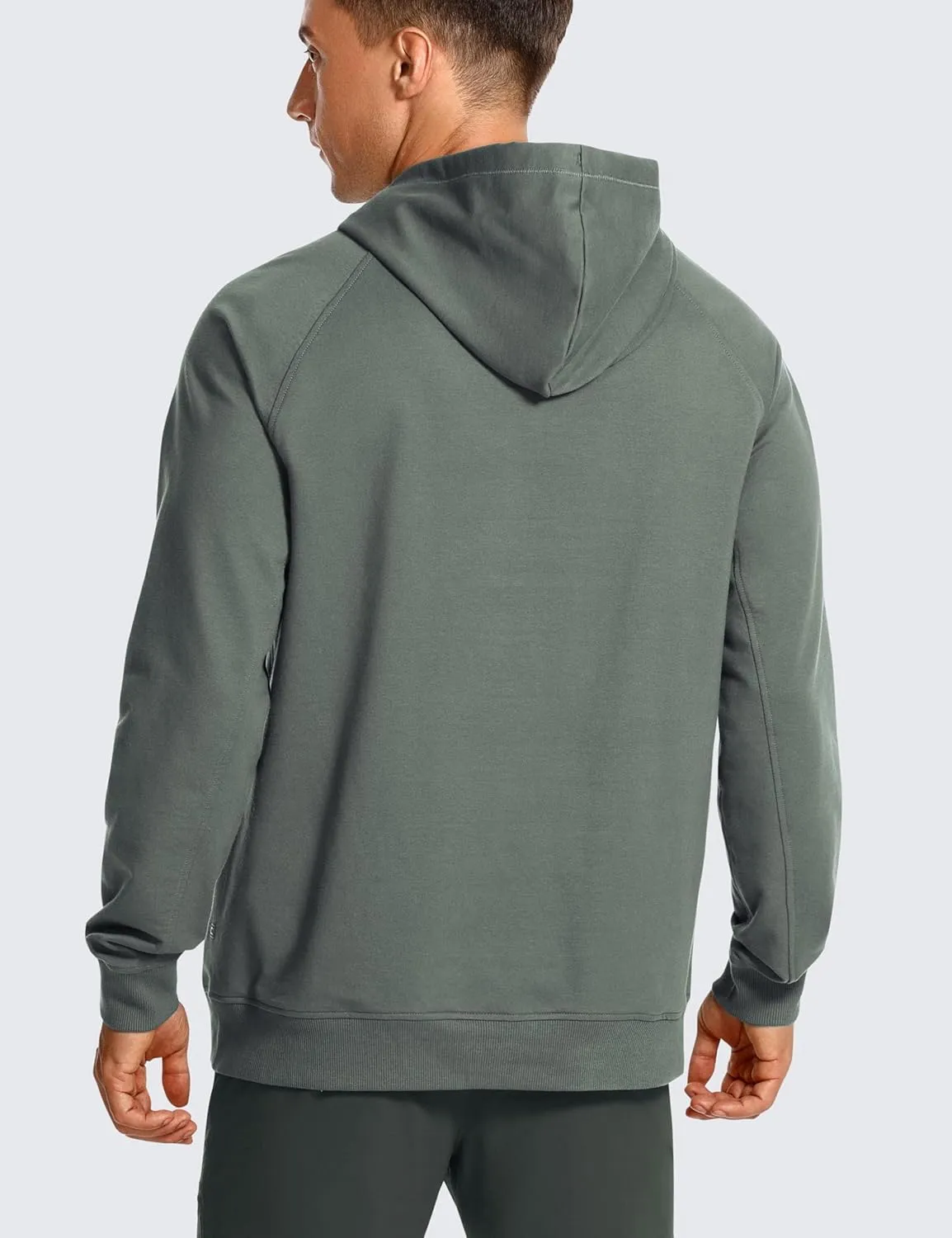 CRZ YOGA Hoodies for Men French Terry Hooded Sweatshirts Workout Athletic Casual Pullover Tops with Pocket