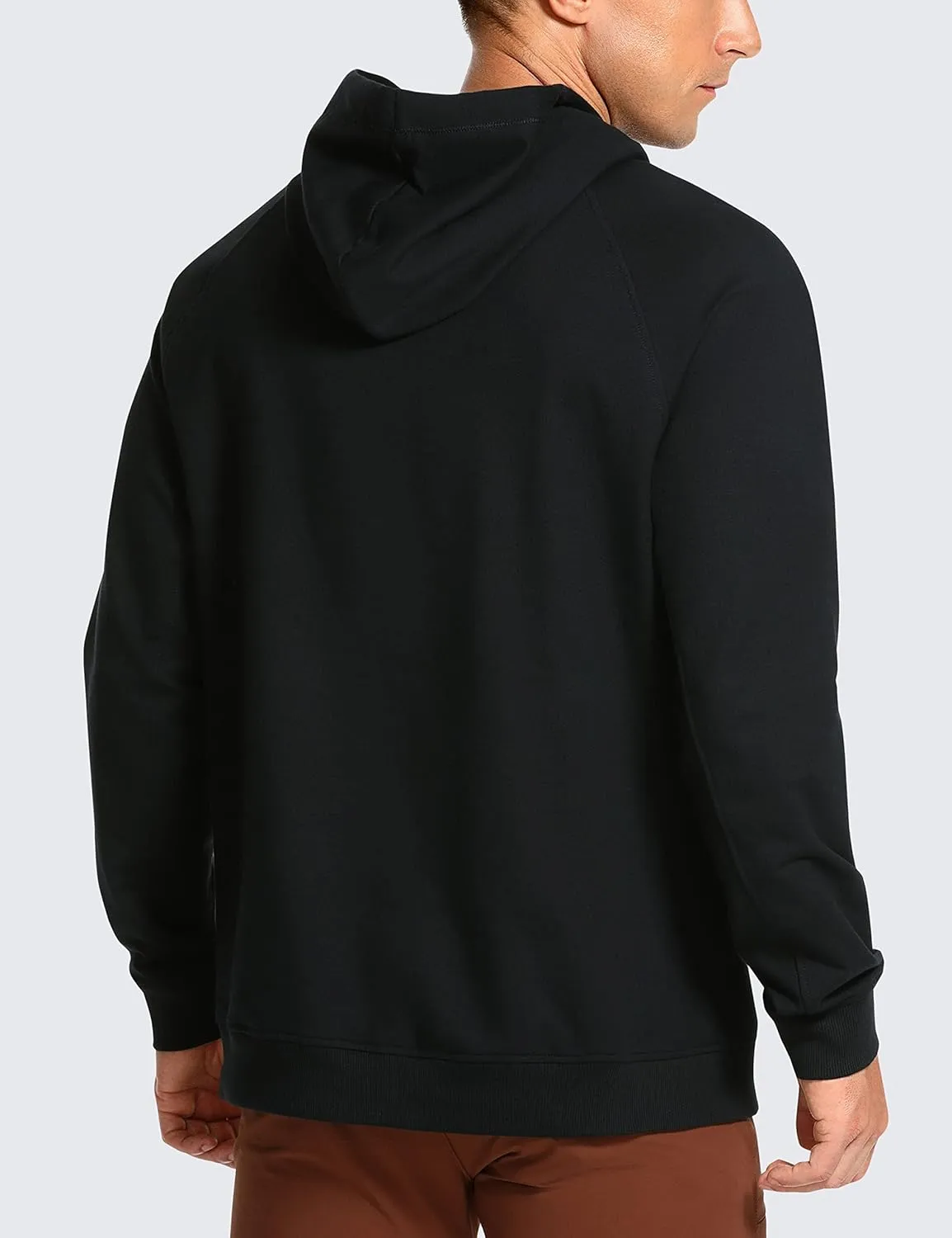 CRZ YOGA Hoodies for Men French Terry Hooded Sweatshirts Workout Athletic Casual Pullover Tops with Pocket