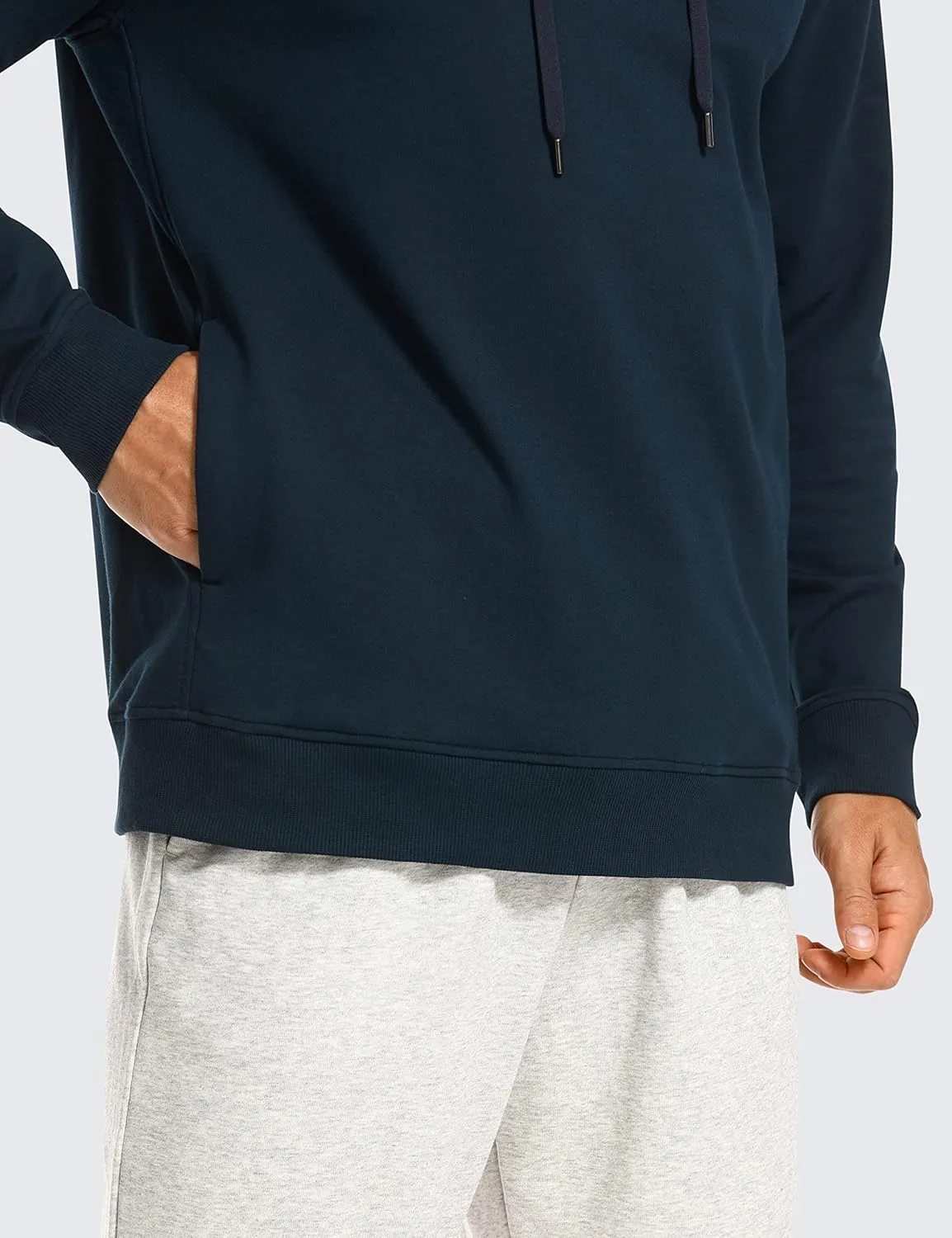 CRZ YOGA Hoodies for Men French Terry Hooded Sweatshirts Workout Athletic Casual Pullover Tops with Pocket