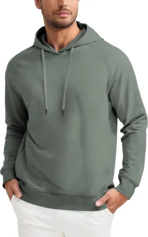 CRZ YOGA Hoodies for Men French Terry Hooded Sweatshirts Workout Athletic Casual Pullover Tops with Pocket