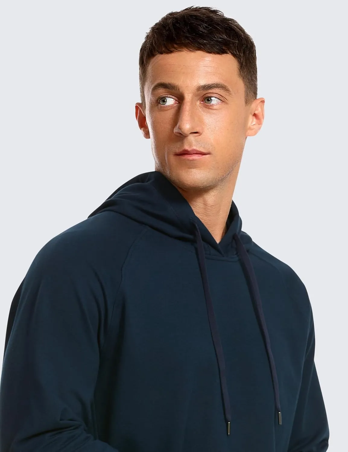 CRZ YOGA Hoodies for Men French Terry Hooded Sweatshirts Workout Athletic Casual Pullover Tops with Pocket
