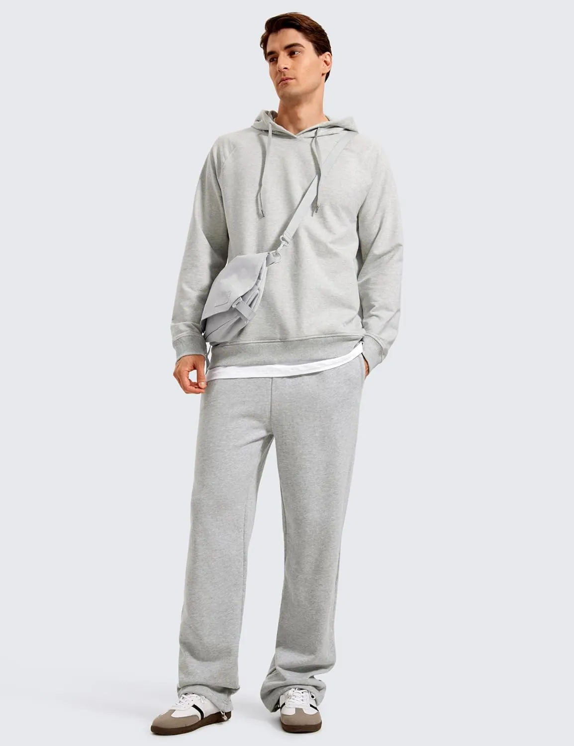 CRZ YOGA Hoodies for Men French Terry Hooded Sweatshirts Workout Athletic Casual Pullover Tops with Pocket