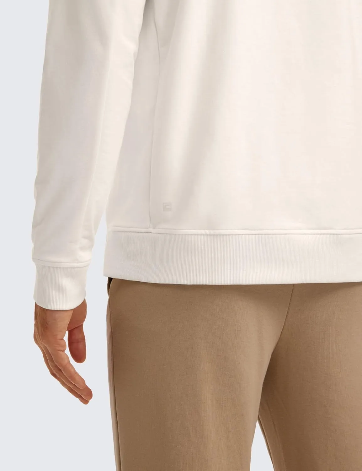 CRZ YOGA Mens Crewneck Sweatshirts French Terry Athletic Workout Sweat Shirts Casual Pullover Tops with Zipper Pocket