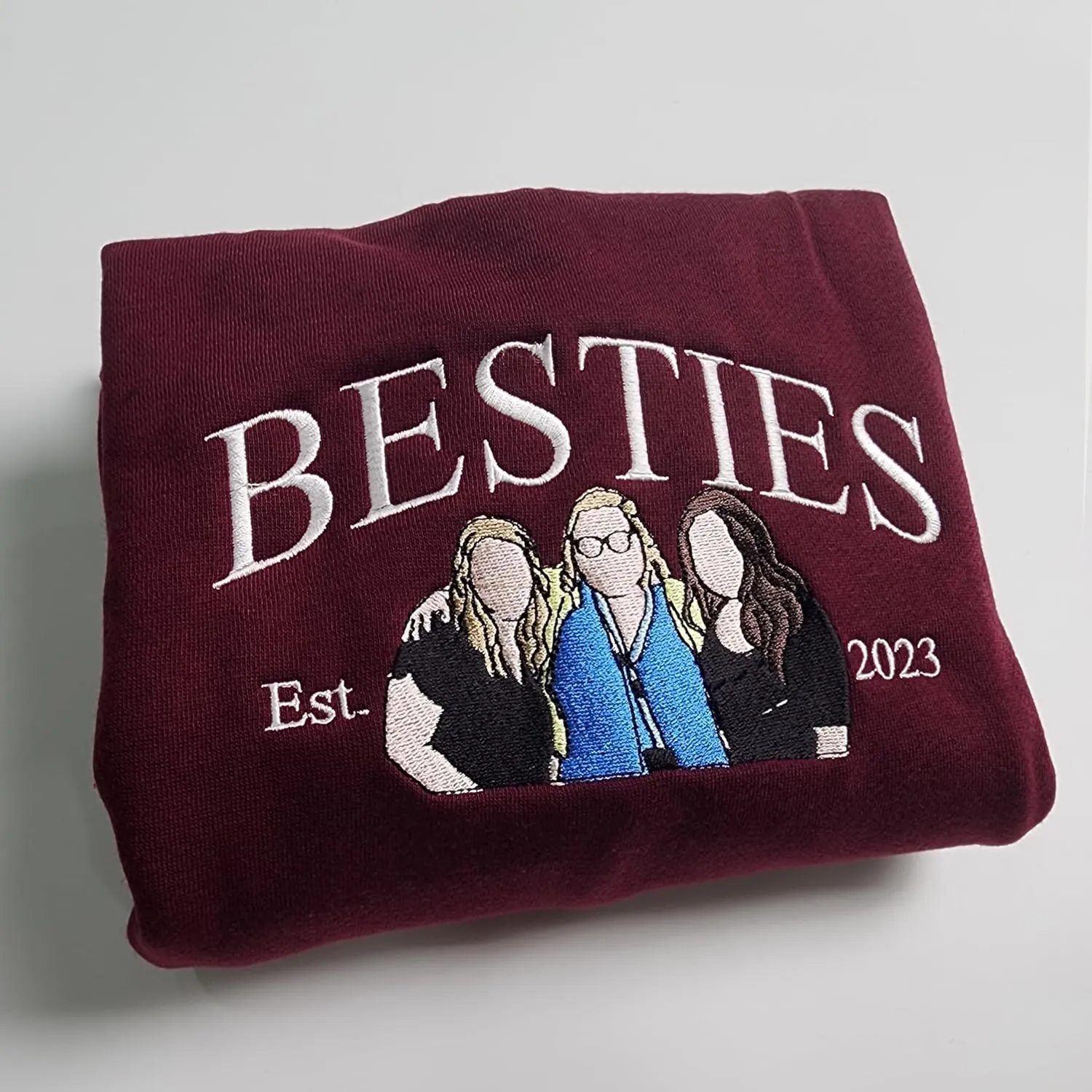 Custom Besties Embroiderd Shirt, Custom Photo Sweatshirt, BFF Sweater,BFF Tee Shirt