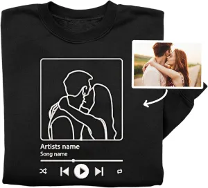 Custom Embroidered Hoodie For Couples, Sweatshirt For Him, Her, Personalized Embroidery Hoodie With Picture, Couples Matching Sweatshirts, Gifts Valentine Anniversary Birday For Bf Gf