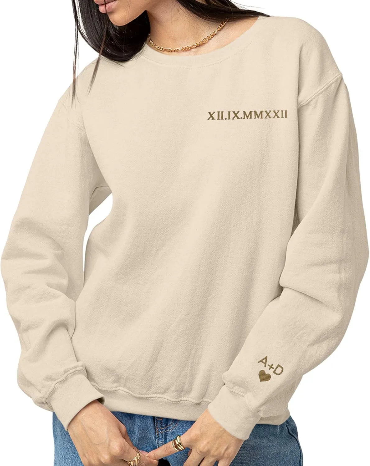 Custom Embroidered Matching Couple Sweatshirt Personalized Couple Sweatshirts with Your Initials