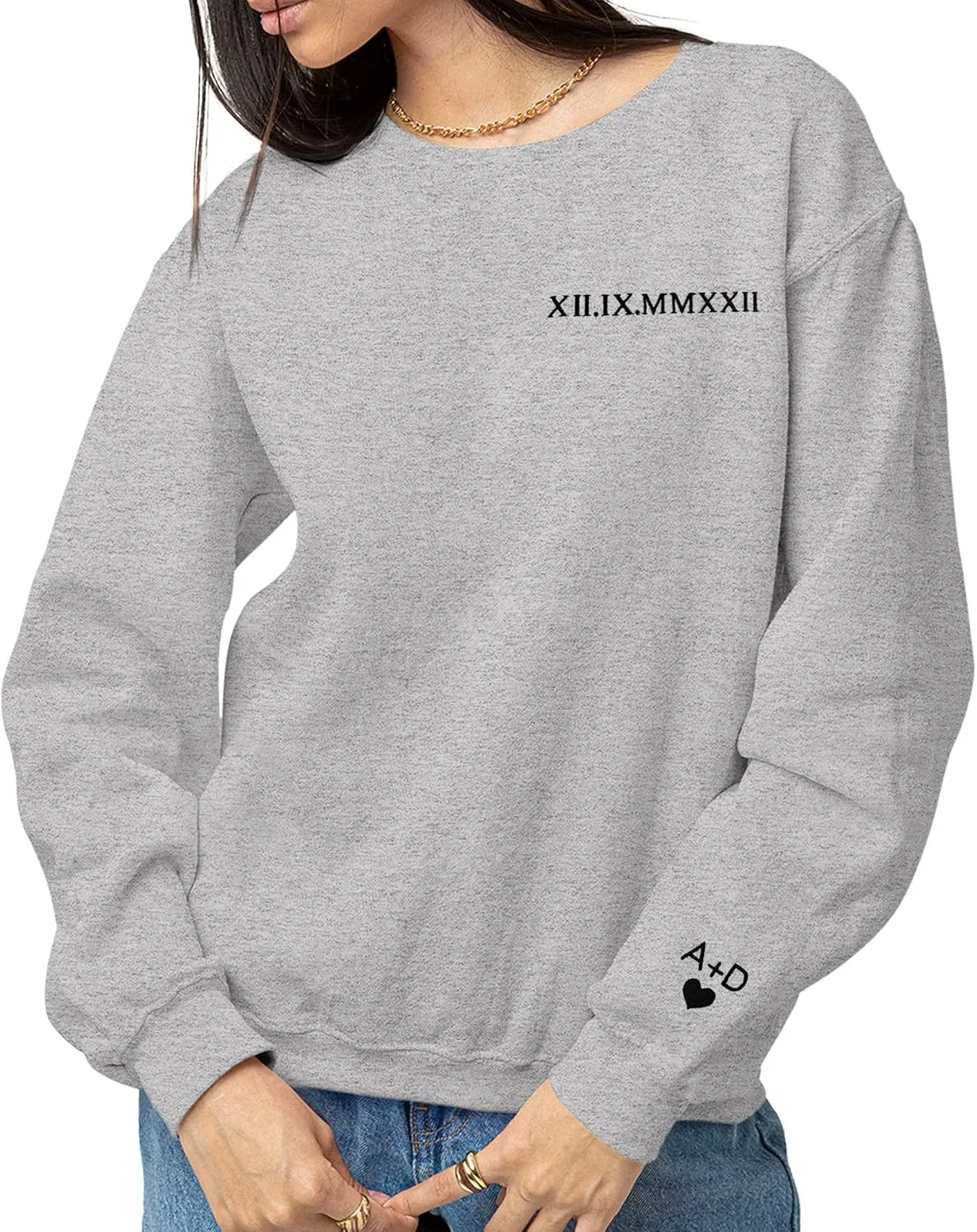 Custom Embroidered Matching Couple Sweatshirt Personalized Couple Sweatshirts with Your Initials