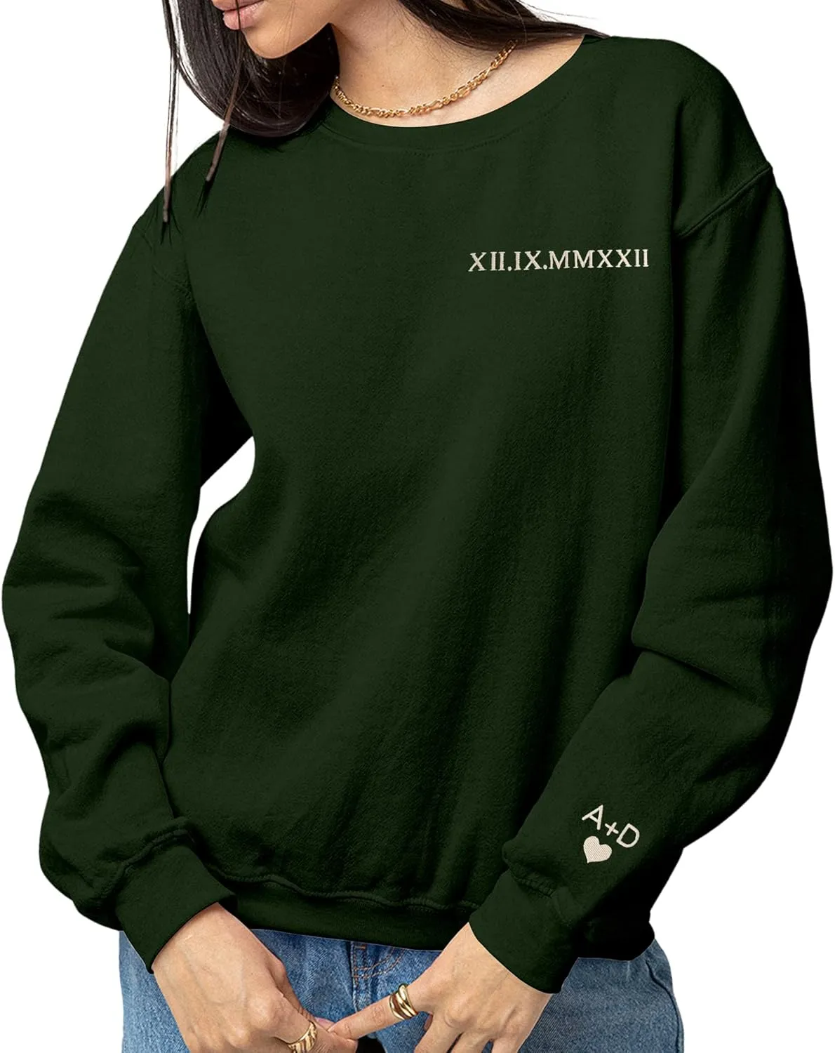 Custom Embroidered Matching Couple Sweatshirt Personalized Couple Sweatshirts with Your Initials