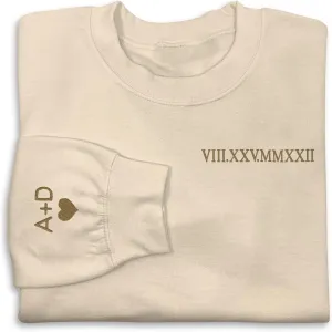 Custom Embroidered Matching Couple Sweatshirt Personalized Couple Sweatshirts with Your Initials