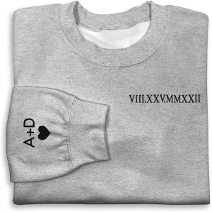 Custom Embroidered Matching Couple Sweatshirt Personalized Couple Sweatshirts with Your Initials
