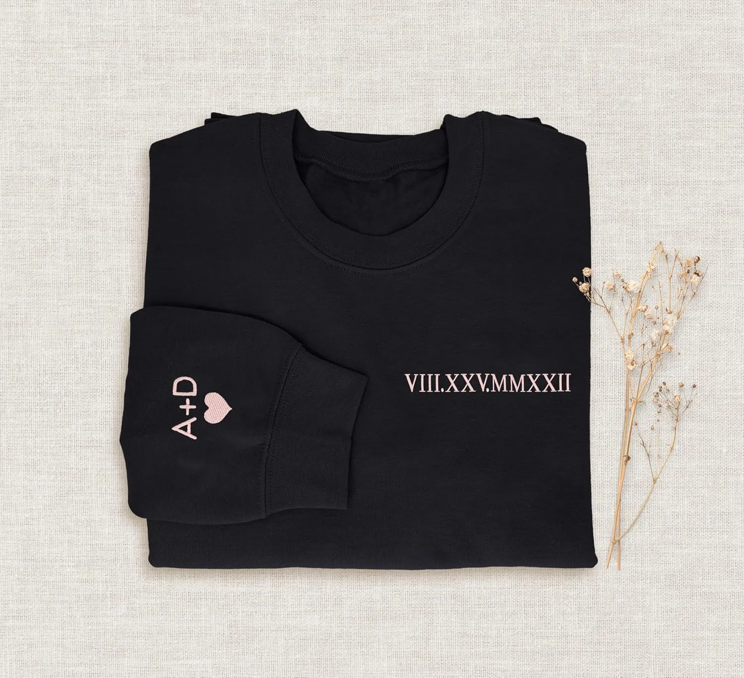 Custom Embroidered Matching Couple Sweatshirt Personalized Couple Sweatshirts with Your Initials
