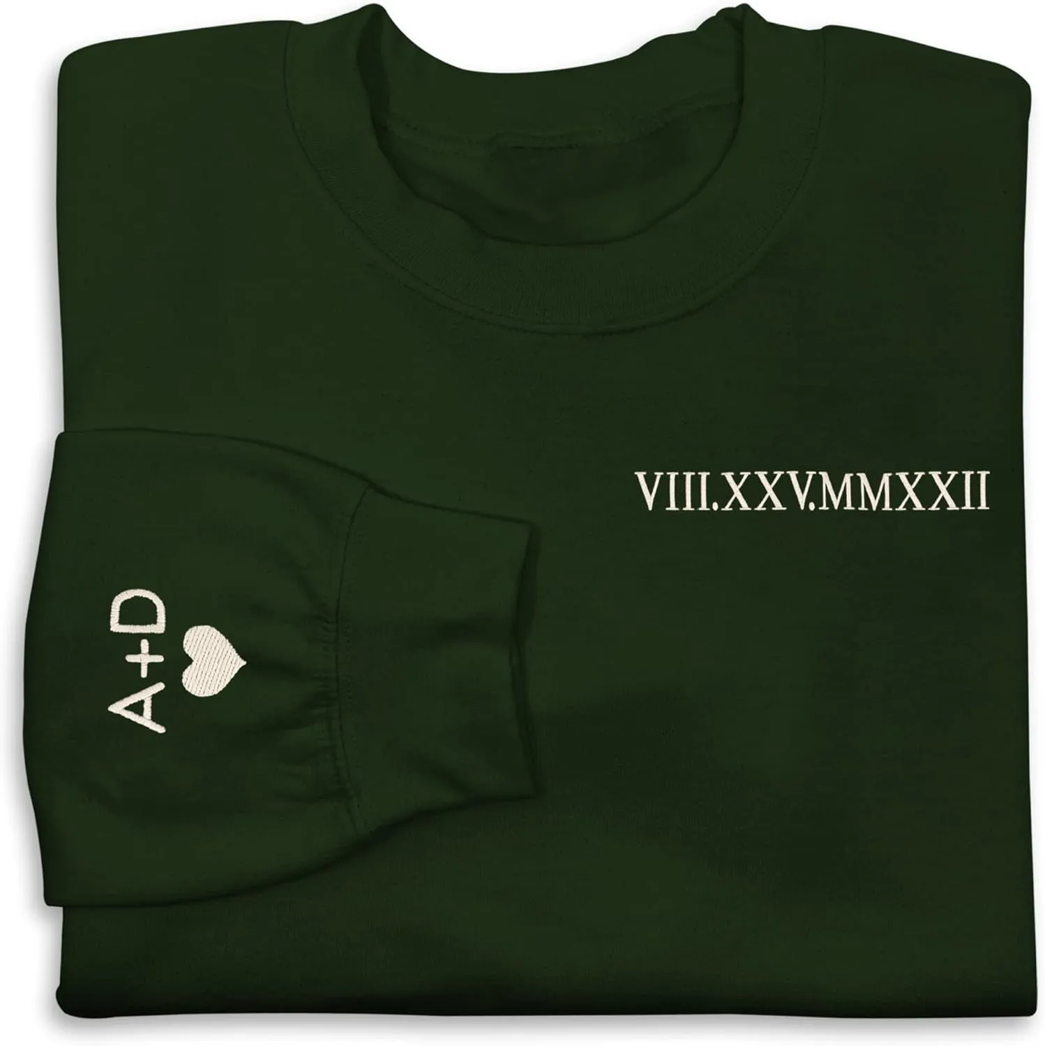 Custom Embroidered Matching Couple Sweatshirt Personalized Couple Sweatshirts with Your Initials