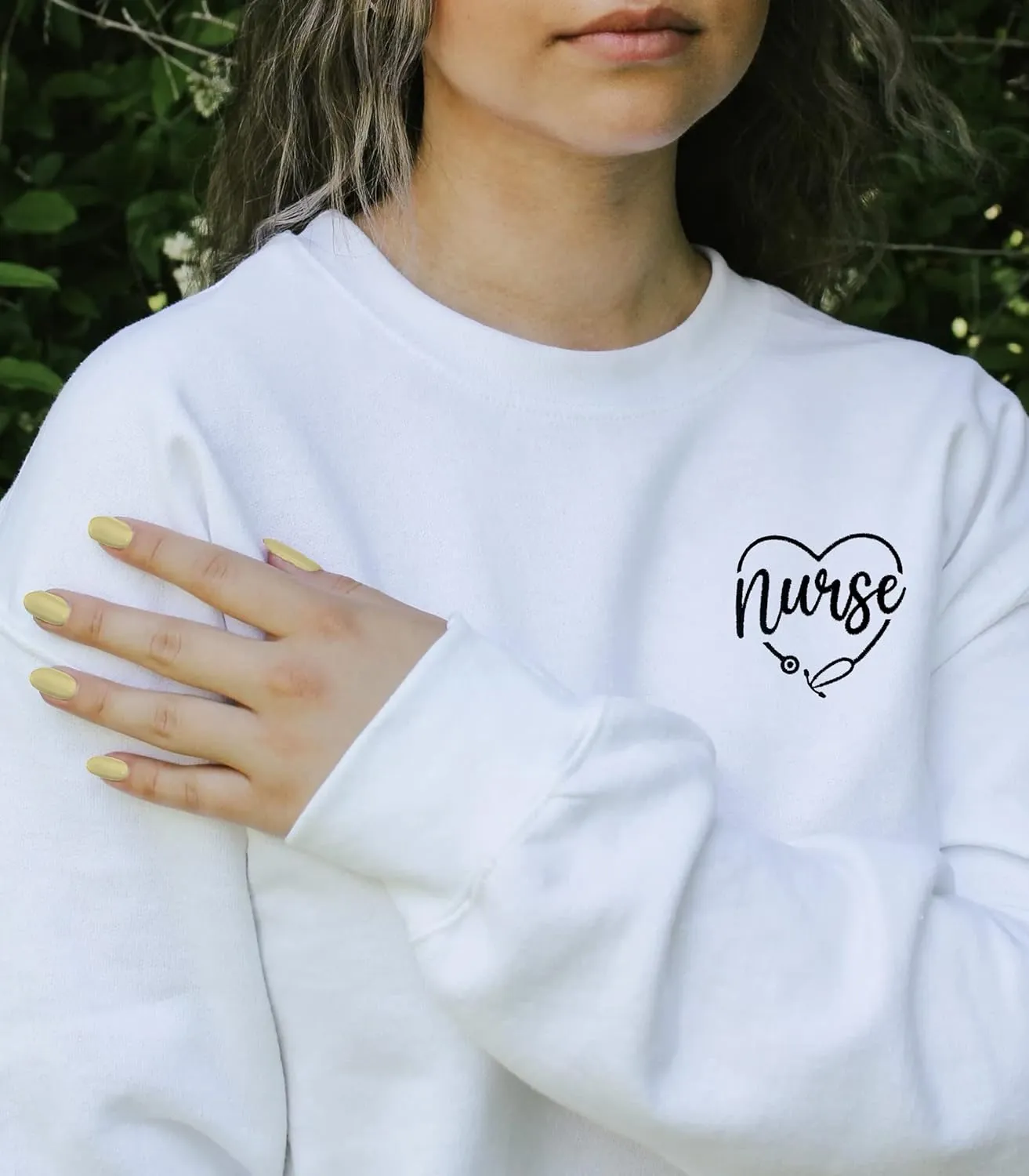Custom Embroidered Nurse Sweatshirt Personalized Stethoscope Nurse Life Sweatshirt