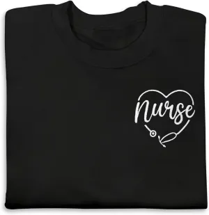 Custom Embroidered Nurse Sweatshirt Personalized Stethoscope Nurse Life Sweatshirt