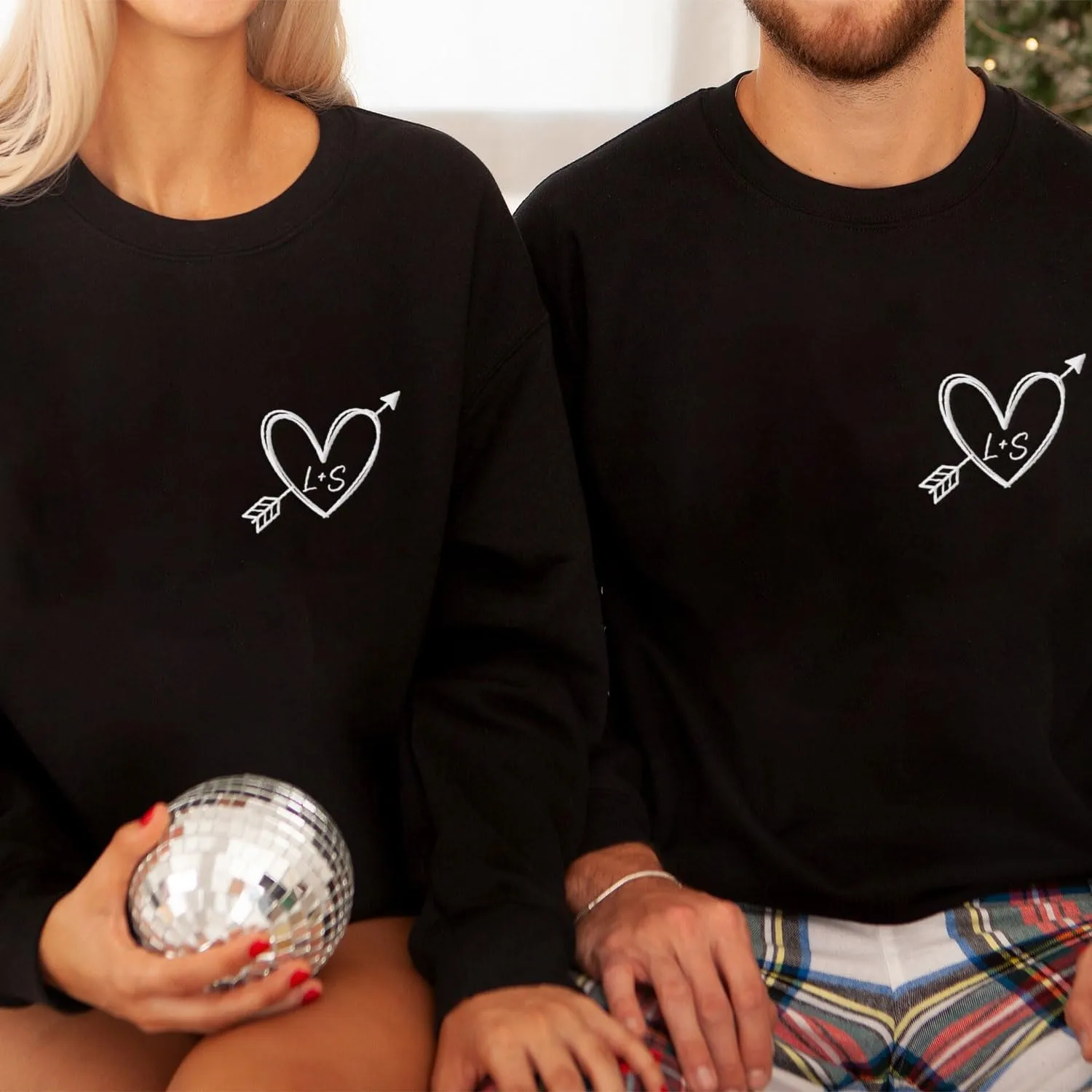 Custom Embroidered Roman Numeral Sweatshirt, Matching Sweatshirts for Couples, Couples Sweatshirt Valentine's Gift