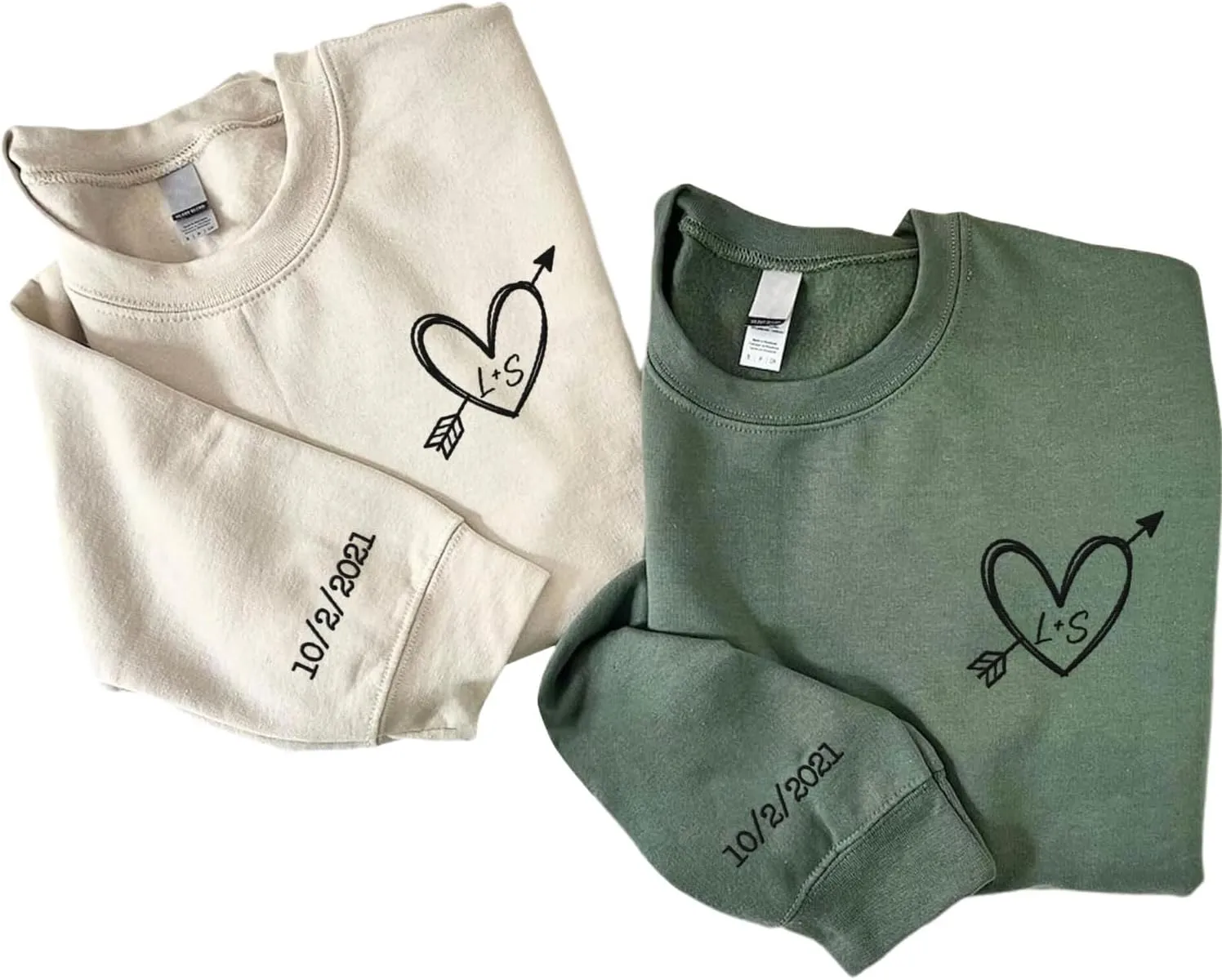 Custom Embroidered Roman Numeral Sweatshirt, Matching Sweatshirts for Couples, Couples Sweatshirt Valentine's Gift