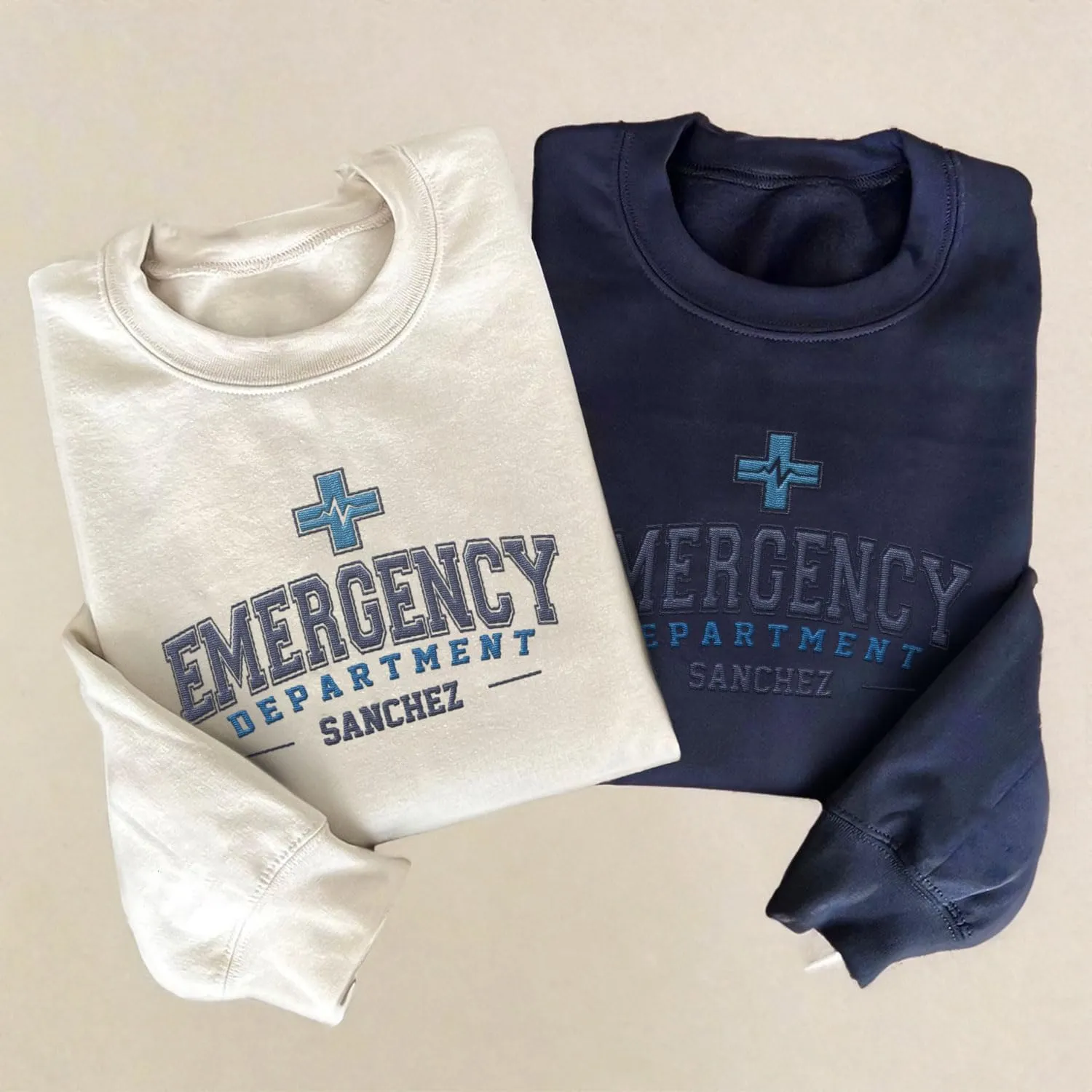 Custom Emergency Department Embroidered Crewneck Sweatshirt RN ER Nurse Shirt Emergency Nurses Life Hoodie Gifts