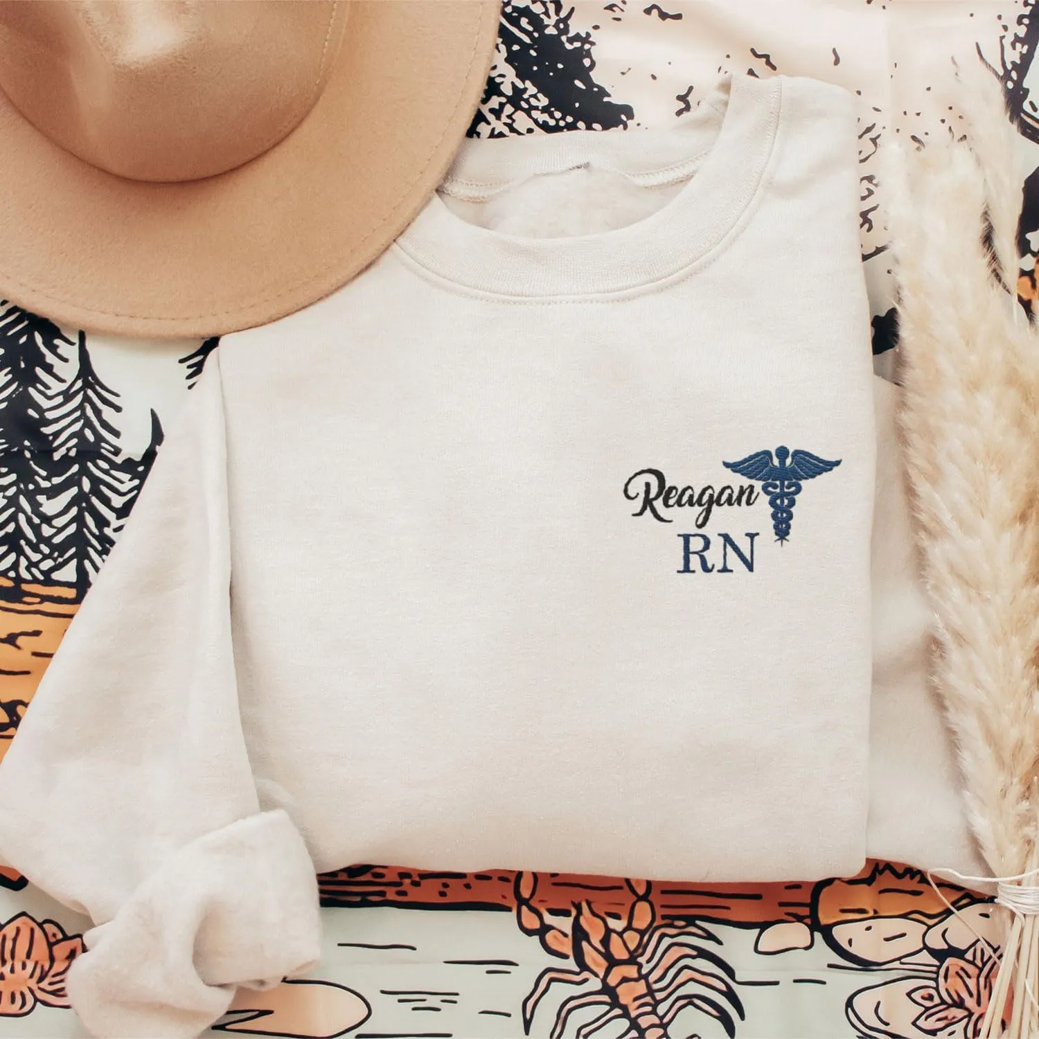 Custom Emergency Department Embroidered Crewneck Sweatshirt RN ER Nurse Shirt Emergency Nurses Life Hoodie Gifts