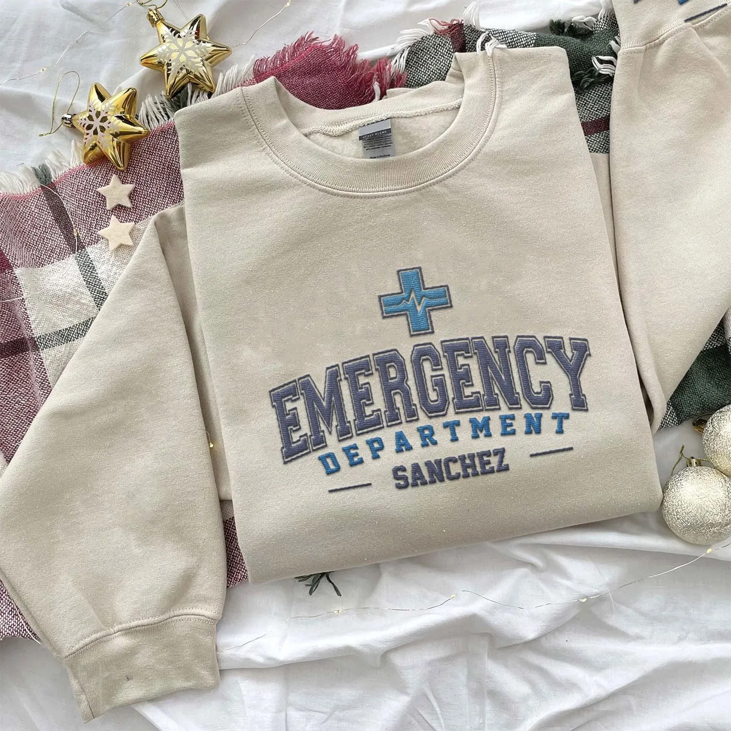Custom Emergency Department Embroidered Crewneck Sweatshirt RN ER Nurse Shirt Emergency Nurses Life Hoodie Gifts