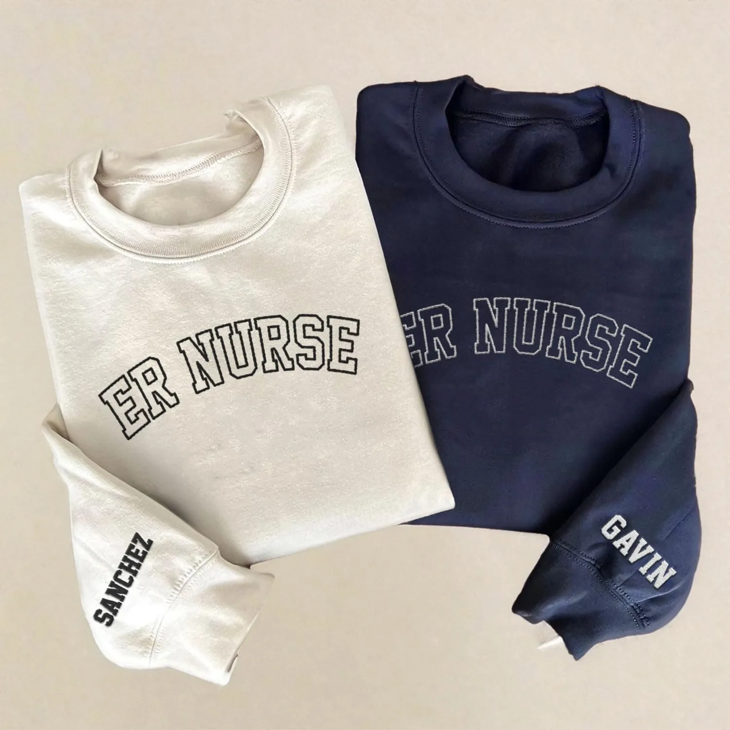Custom Emergency Department Embroidered Crewneck Sweatshirt RN ER Nurse Shirt Emergency Nurses Life Hoodie Gifts
