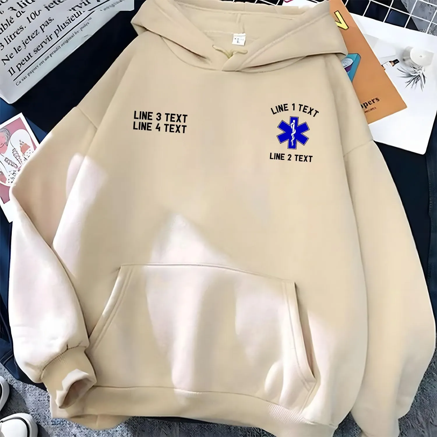 Custom EMT EMS Embroidered Sweatshirt Hoodie Personalized Paramedic Uniform Emergency Medical Technician Shirts Men Women