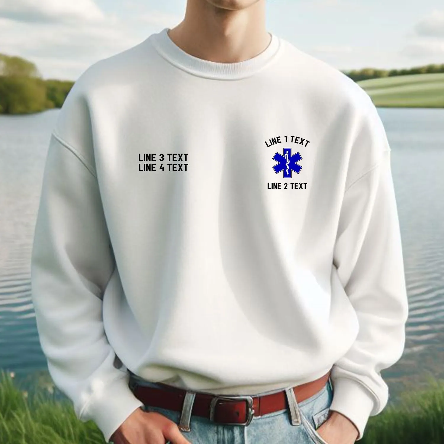 Custom EMT EMS Embroidered Sweatshirt Hoodie Personalized Paramedic Uniform Emergency Medical Technician Shirts Men Women