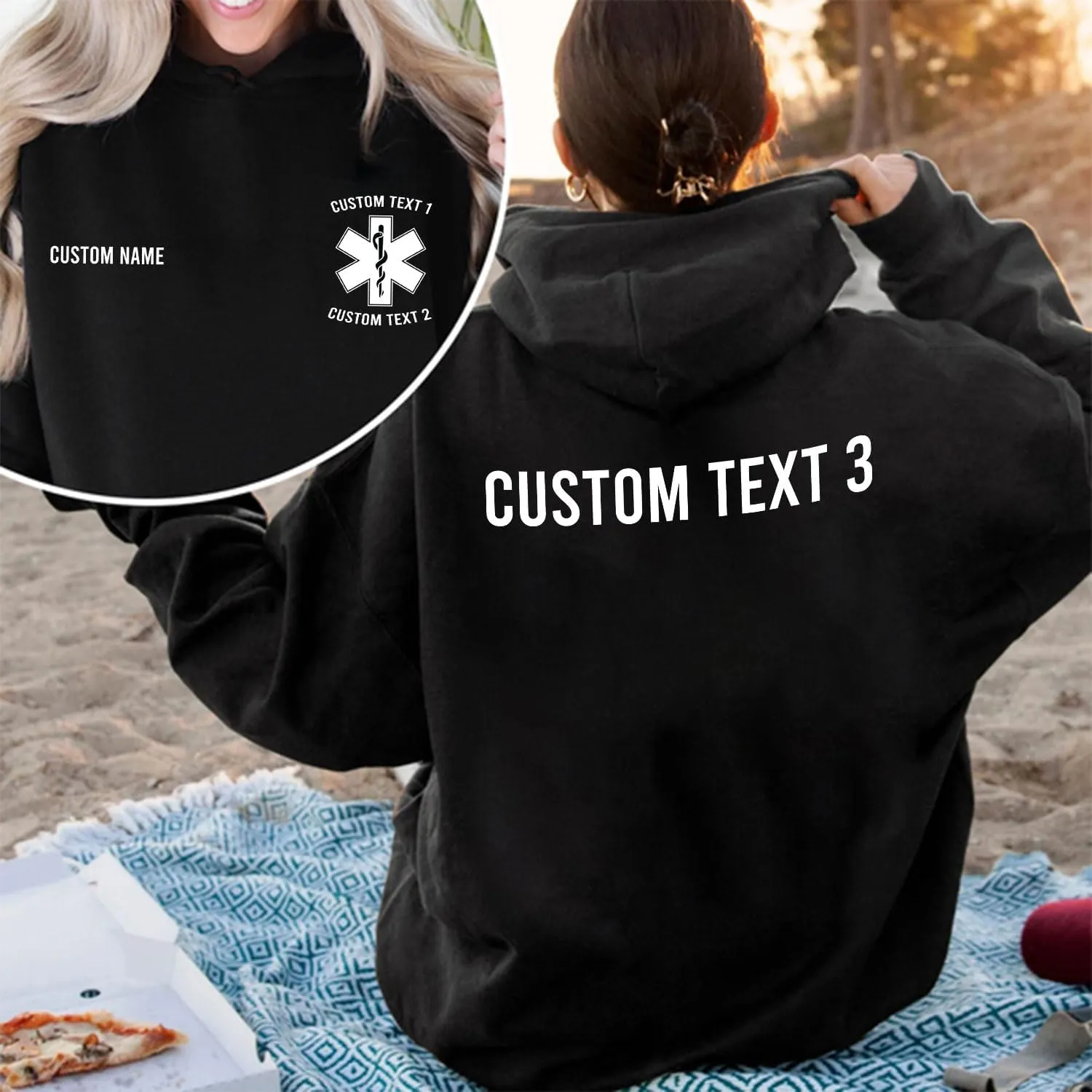 Custom EMT EMS Embroidered Sweatshirt Hoodie Personalized Paramedic Uniform Emergency Medical Technician Shirts Men Women