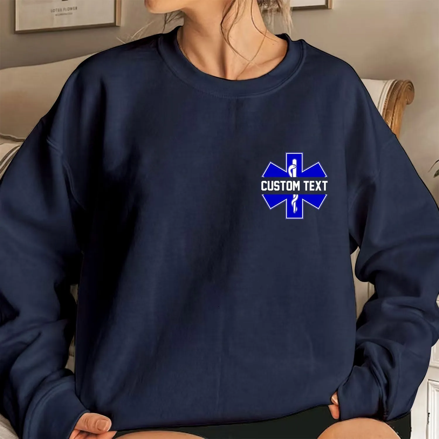 Custom EMT EMS Embroidered Sweatshirt Hoodie Personalized Paramedic Uniform Emergency Medical Technician Shirts Men Women