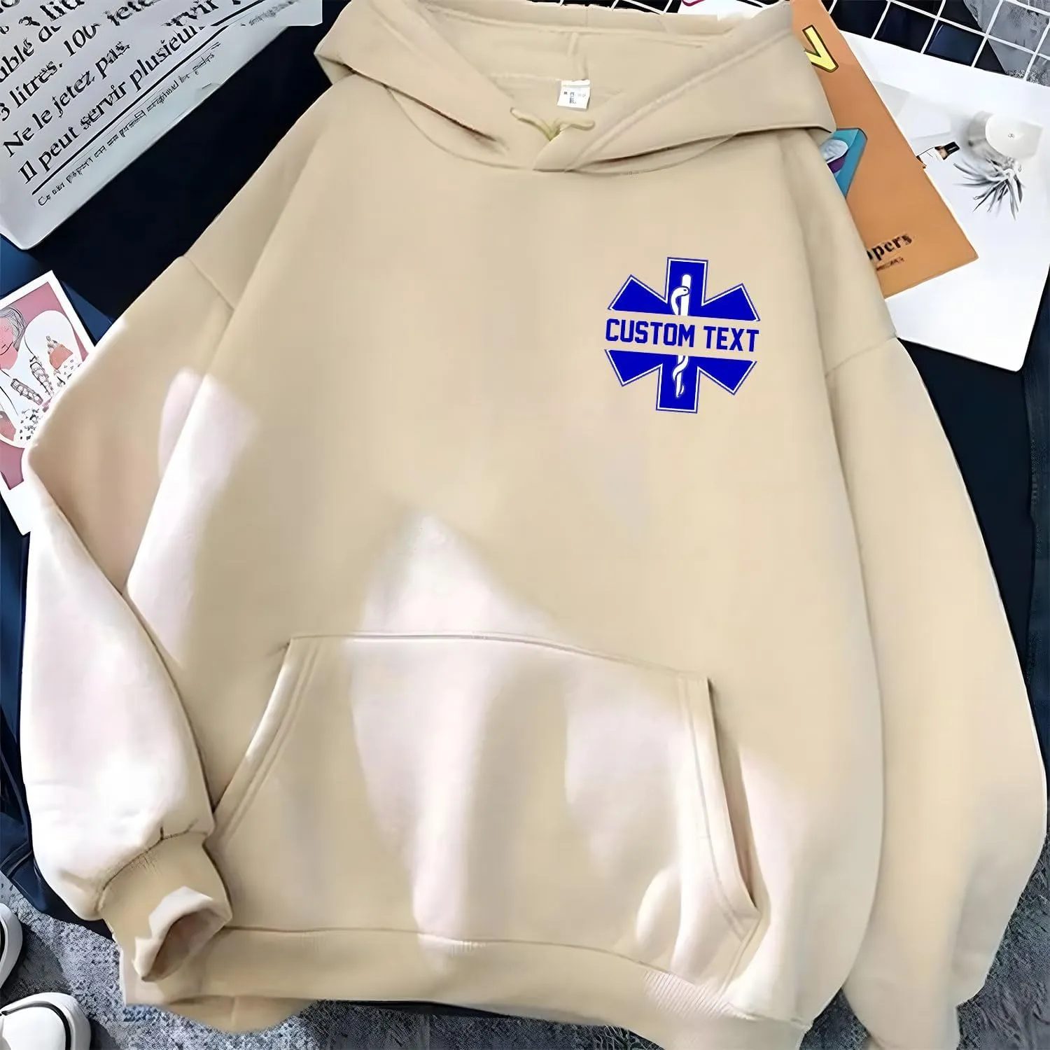 Custom EMT EMS Embroidered Sweatshirt Hoodie Personalized Paramedic Uniform Emergency Medical Technician Shirts Men Women