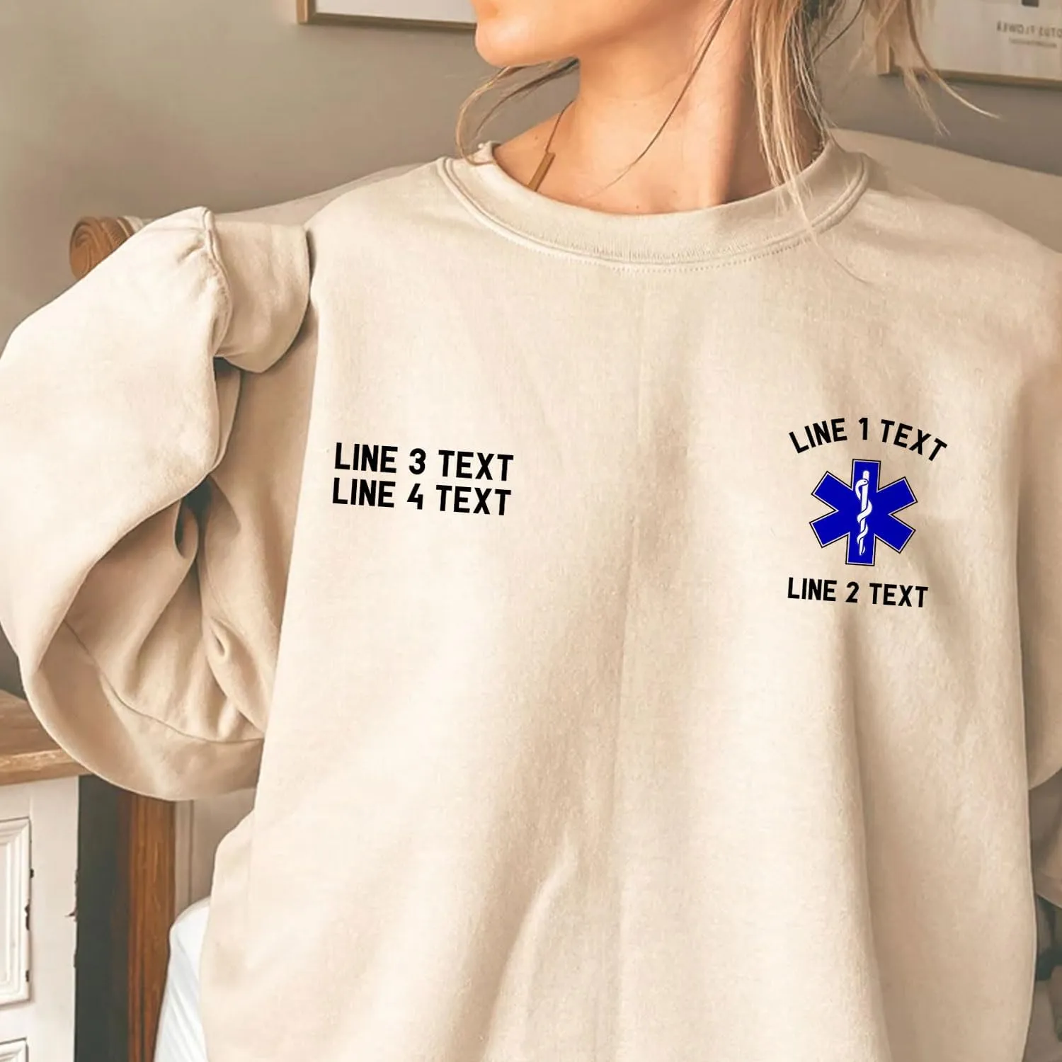 Custom EMT EMS Embroidered Sweatshirt Hoodie Personalized Paramedic Uniform Emergency Medical Technician Shirts Men Women
