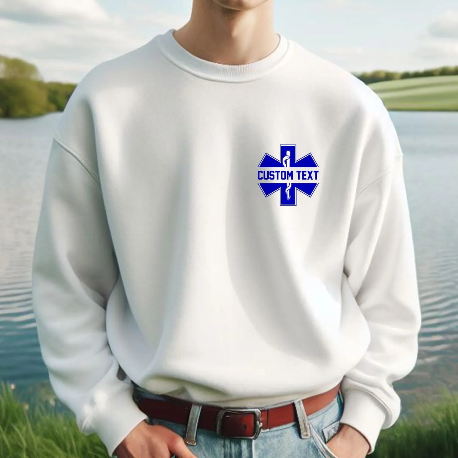 Custom EMT EMS Embroidered Sweatshirt Hoodie Personalized Paramedic Uniform Emergency Medical Technician Shirts Men Women