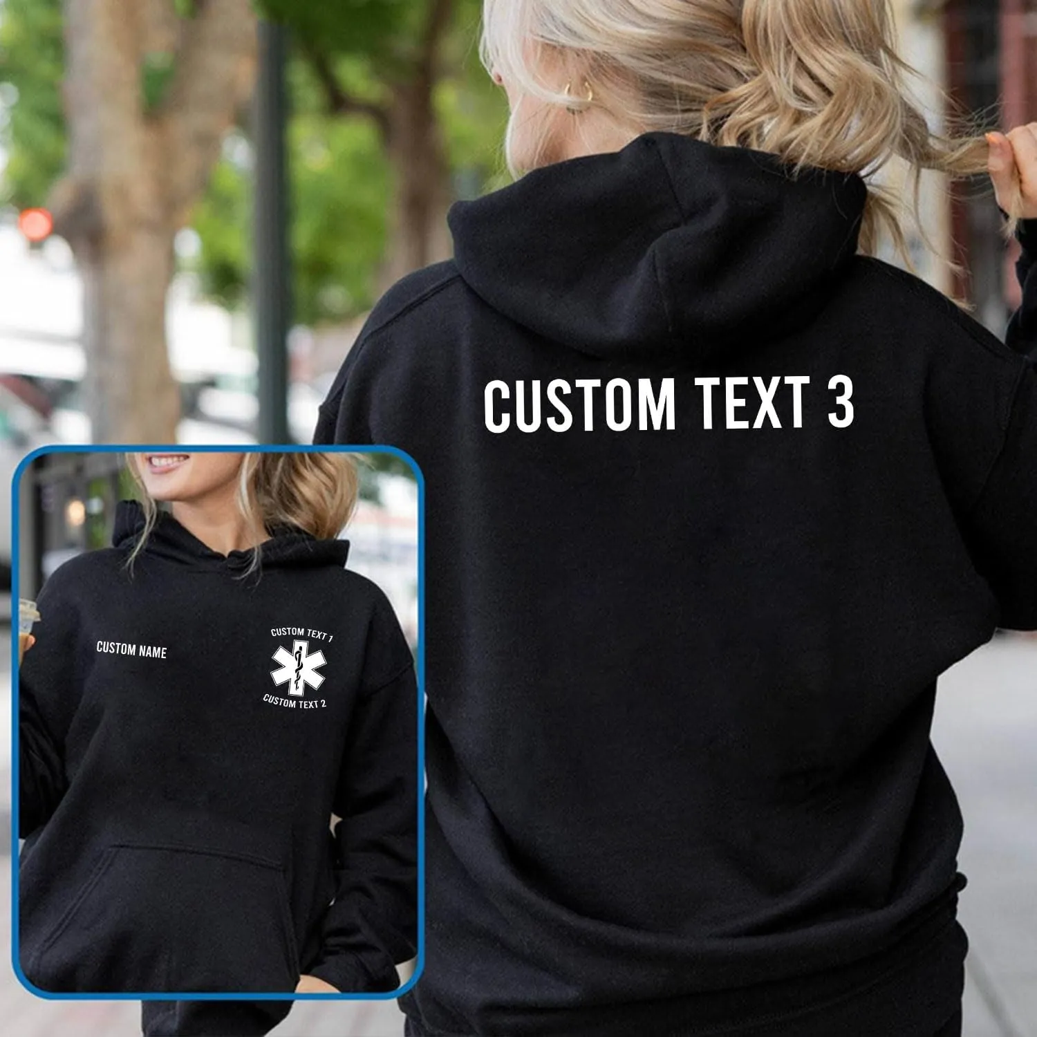 Custom EMT EMS Embroidered Sweatshirt Hoodie Personalized Paramedic Uniform Emergency Medical Technician Shirts Men Women