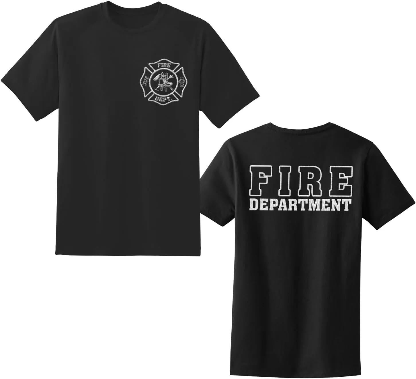 Custom Firefighter Logo Embroidered Shirt Fireman with American Flag Thin Red Line Personalized Fire Dept. Symbol Sweatshirt