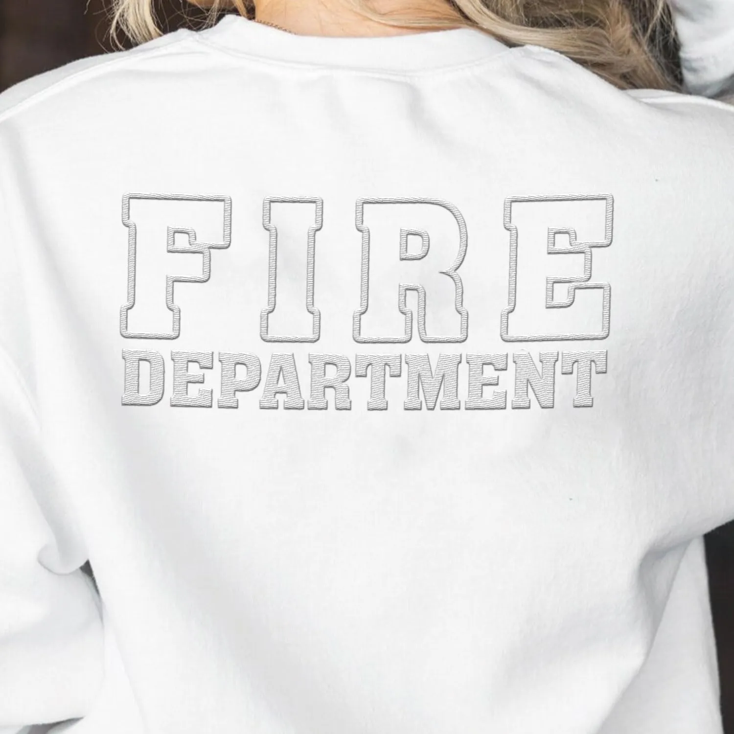 Custom Firefighter Logo Embroidered Shirt Fireman with American Flag Thin Red Line Personalized Fire Dept. Symbol Sweatshirt